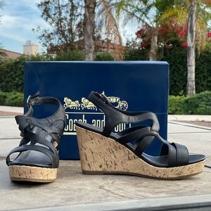 Coach and Four Betty Leather Wedge